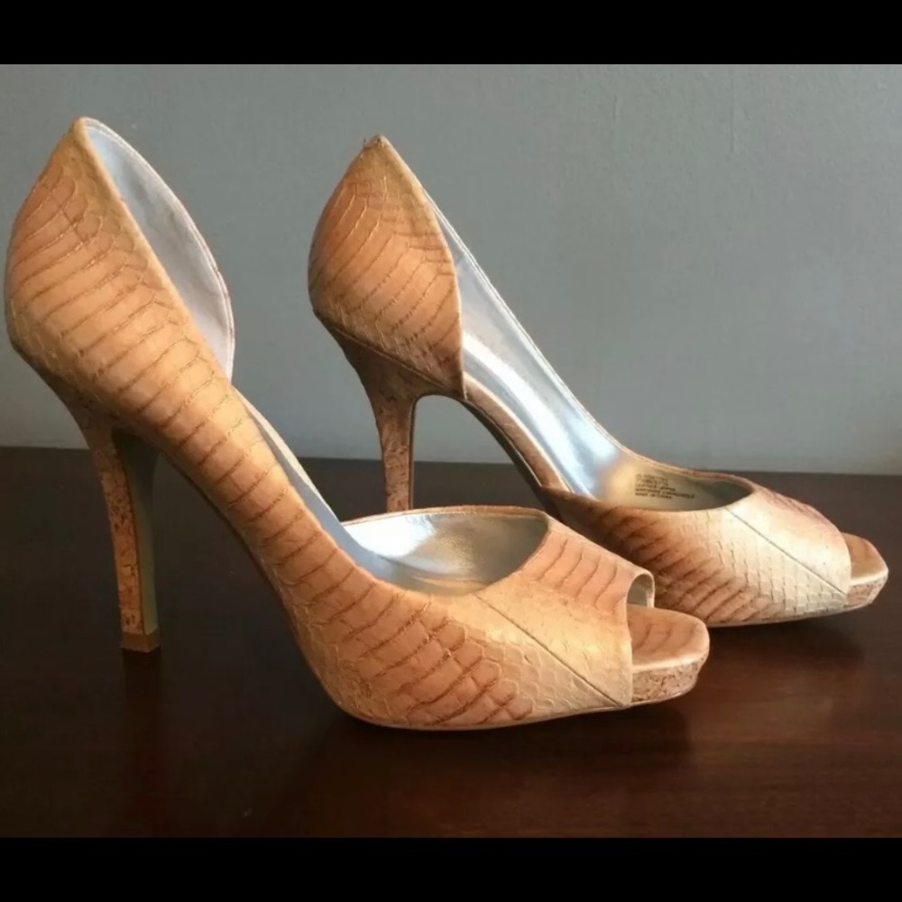 Jessica Simpson Snakeskin Peep Toe Pump